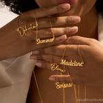 Customized name chain locket necklace gold cursive in Pakistan