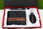 Navy blue crocodile wallet name embossed with matching pen in Pakistan