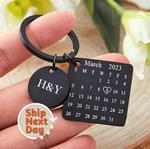 Customized calendar keychain black metal engraved special date in Pakistan — view 3