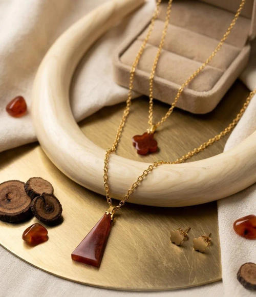 Amber Stone Necklace & Earrings Set β Rs 1,500 in Pakistan