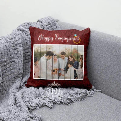 Black Heart Pattern Single Photo Cushion