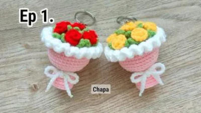 Crochet Bouquet Keychain Combo