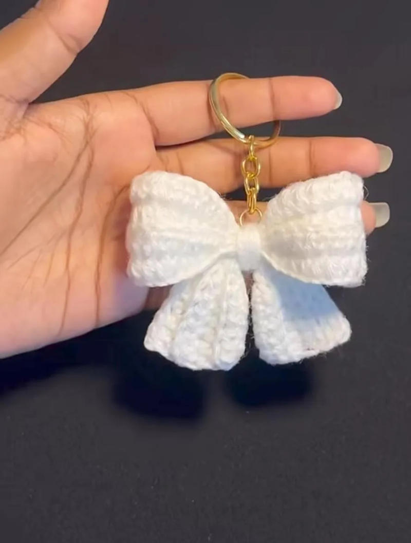 Crochet Bow Keychain