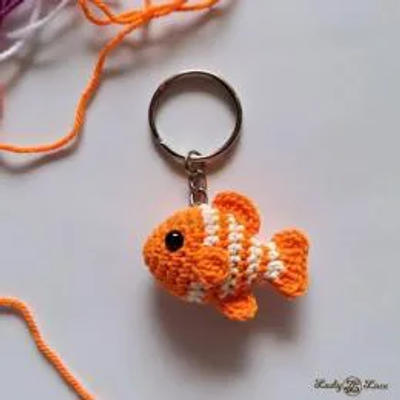 Crochet Fish Keychain