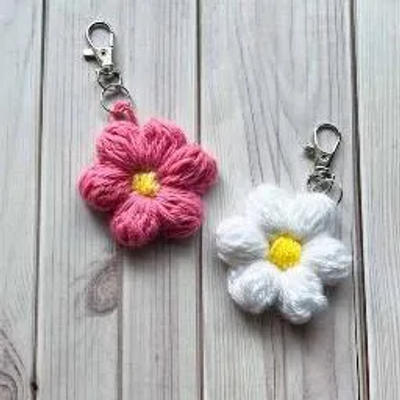 Crochet Flower Keychain