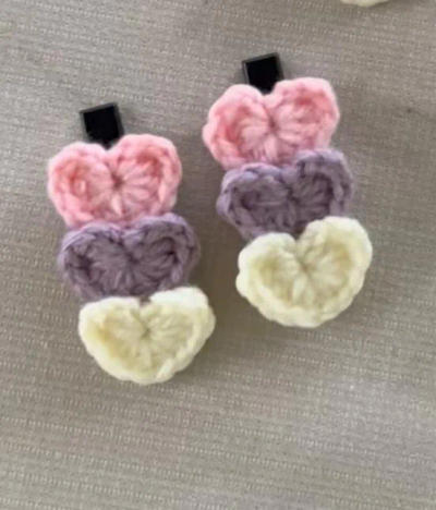 Crochet Heart Hair Clip