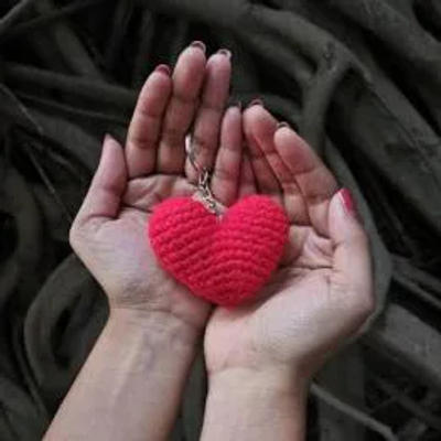 Crochet Heart Keychain