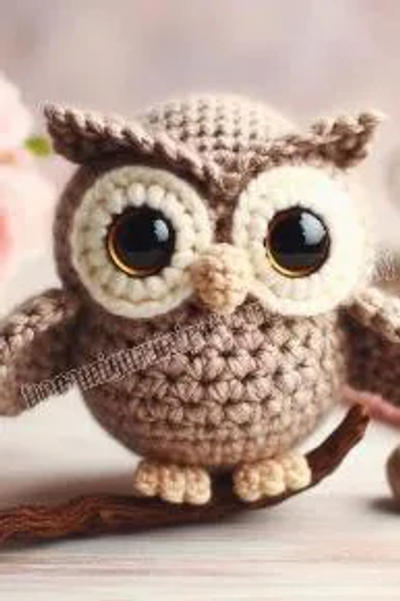 Crochet Owl Keychain