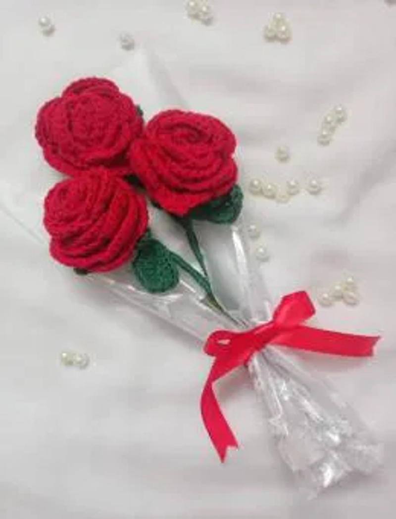 Crochet Rose Flower Bouquet