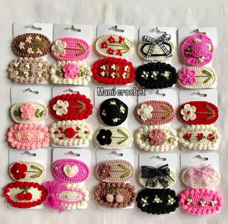 Crochet Snap Hair Clips