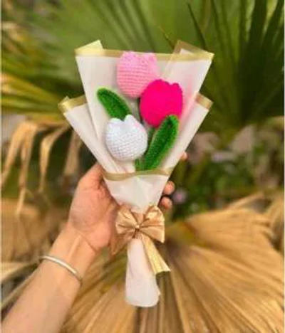 Crochet Tulip Flower Bunch