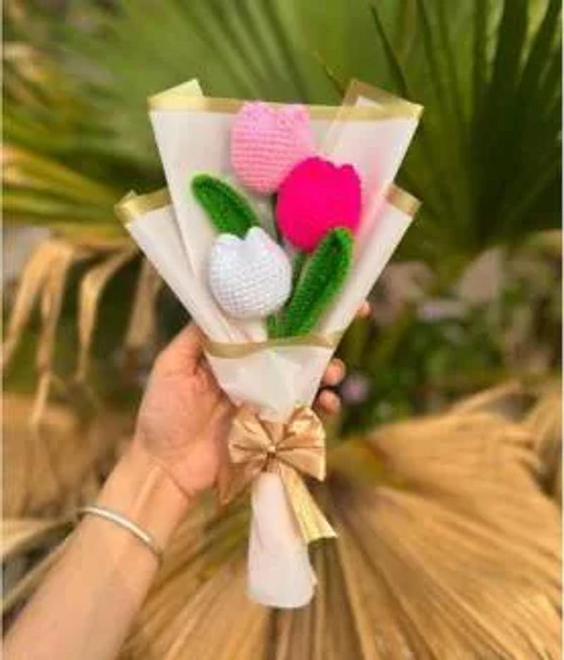 Crochet Tulip Flower Bunch