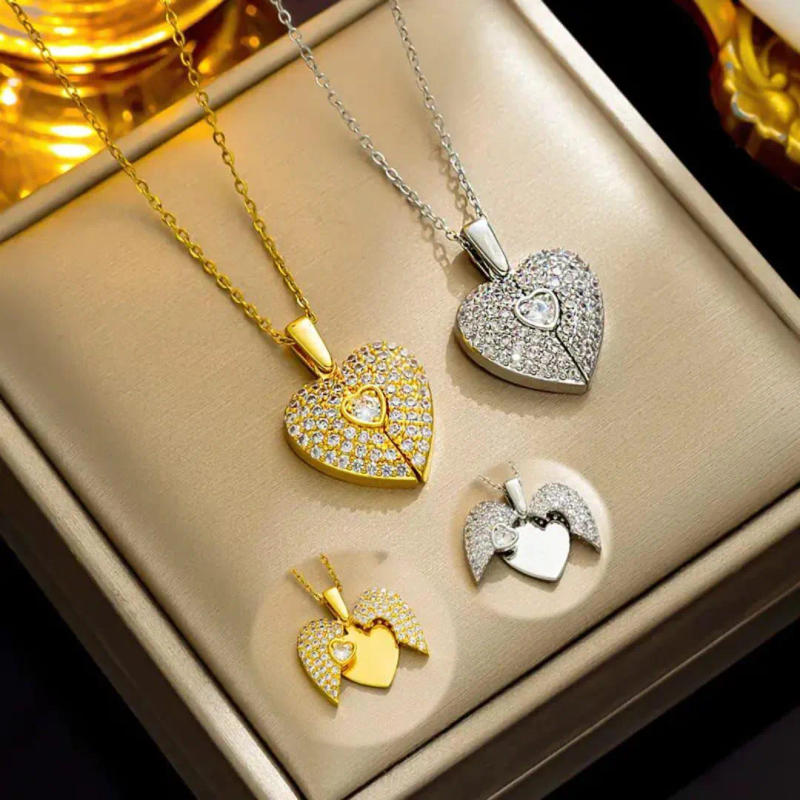 Crystal Bride & Groom Locket Set