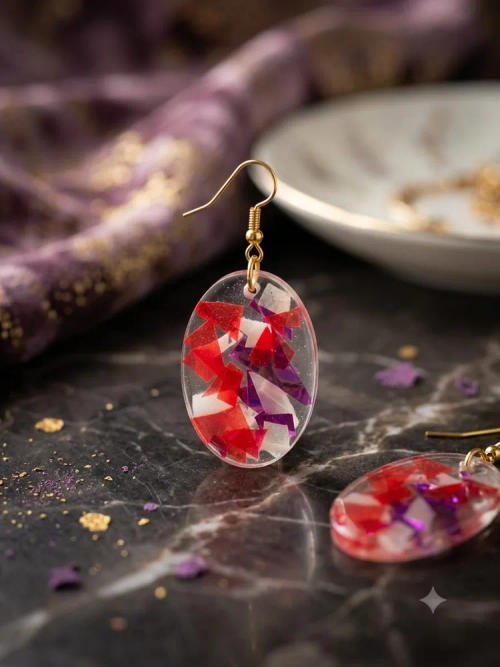 Crystal Confetti Oval Drop Earrings β Rs 800 in Pakistan