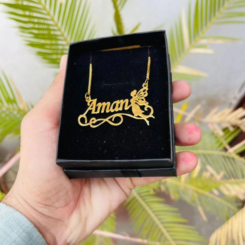 Custom Calligraphy Name Necklace — Gold