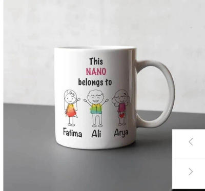 Floral Rose Name Mug — White Ceramic