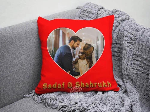 Floral Wreath Pink Photo Cushion — Rs 700 in Pakistan