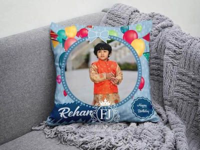 Geometric Pattern Couple Photo Cushion