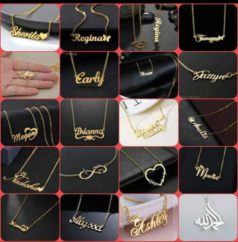Gold Butterfly Crown Name Necklace