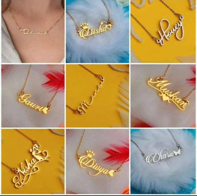 Gold Cursive Name Necklace with Heart
