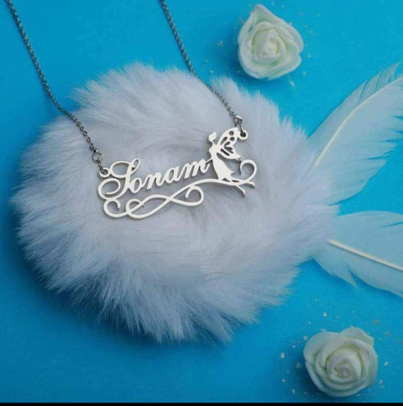 Gold Heart Name Locket with Chain