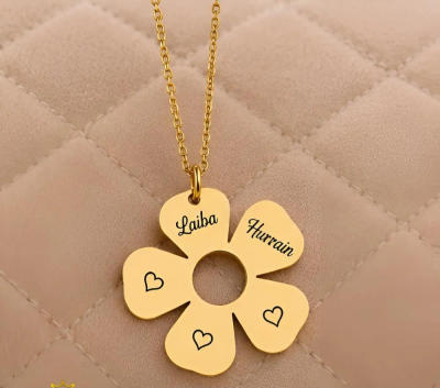 Golden Bloom Name Necklace (Gold & Silver)