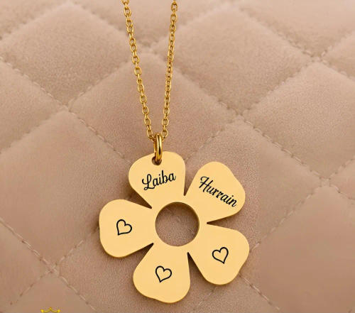 Golden Bloom Name Necklace (Gold & Silver)