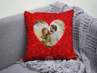 "Happy Birthday" Calendar Photo Cushion — Red