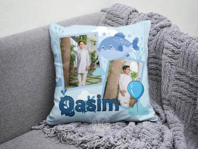 "Happy Birthday" Calendar Photo Cushion — Red