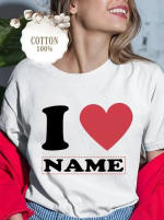 I Love Any Name Custom Printed T-Shirt in Pakistan