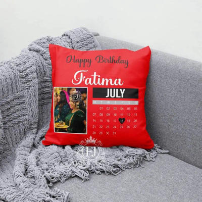"LOVE" Block 4-Photo Cushion — Black & Pink