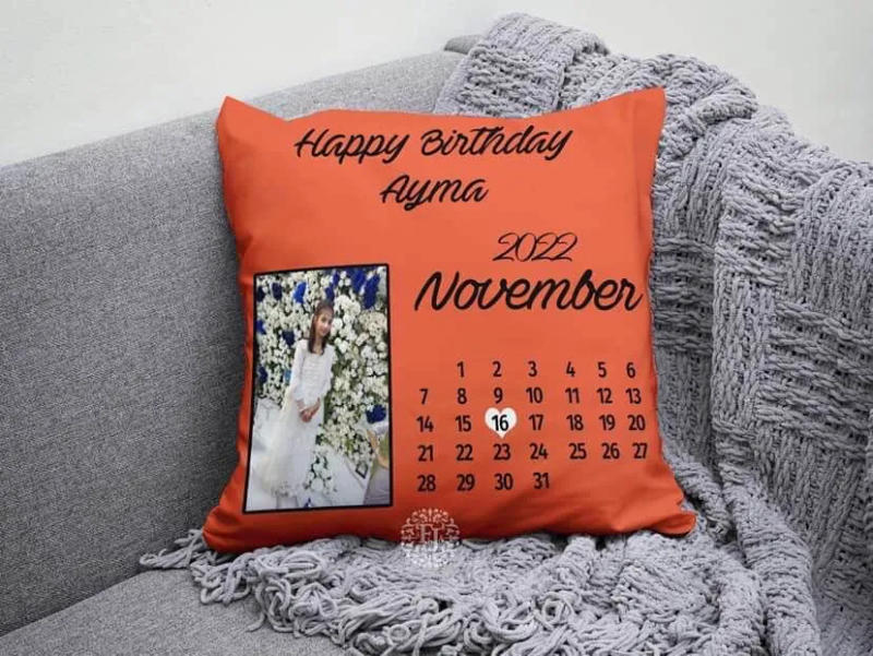 "Love You to the Moon" Star Photo Cushion