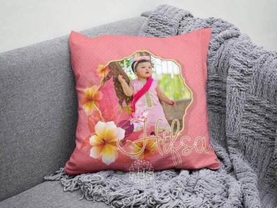 "Love You to the Moon" Star Photo Cushion