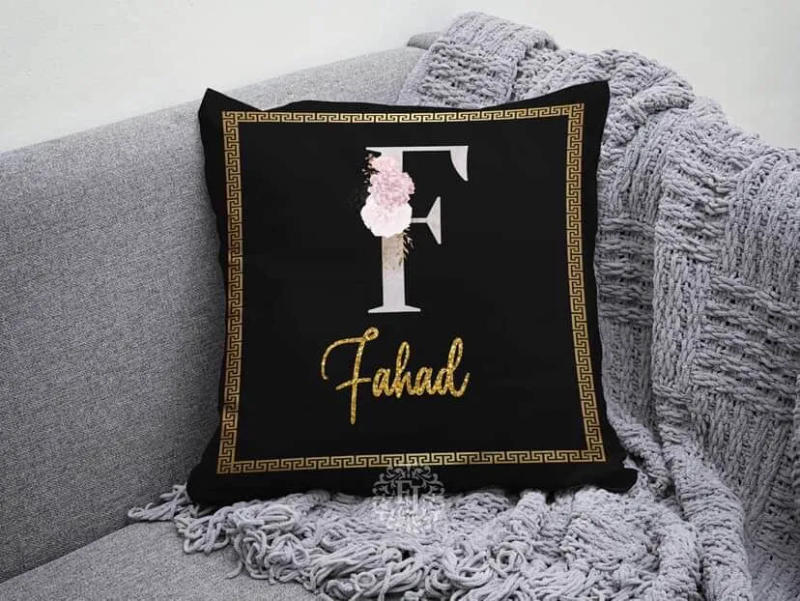 "Our Love Story" Dark Collage Photo Cushion