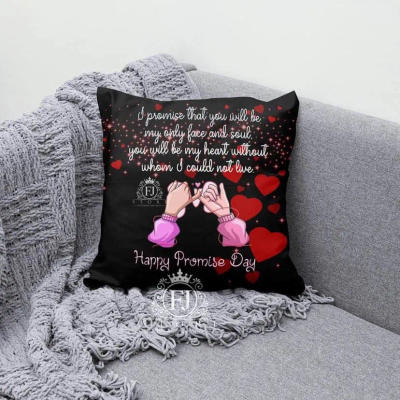 "Our Love Story" Dark Collage Photo Cushion