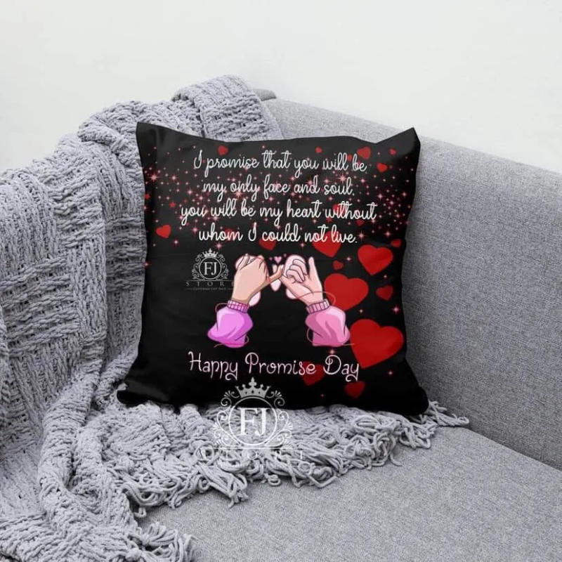 "Our Love Story" Dark Collage Photo Cushion