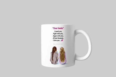 Pink Corner Flowers Name Mug