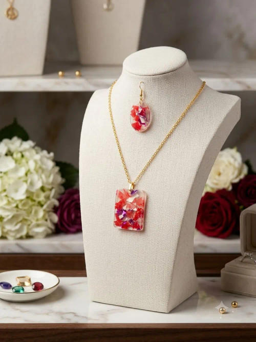 Red Confetti Necklace & Earrings Set β Rs 1,500 in Pakistan