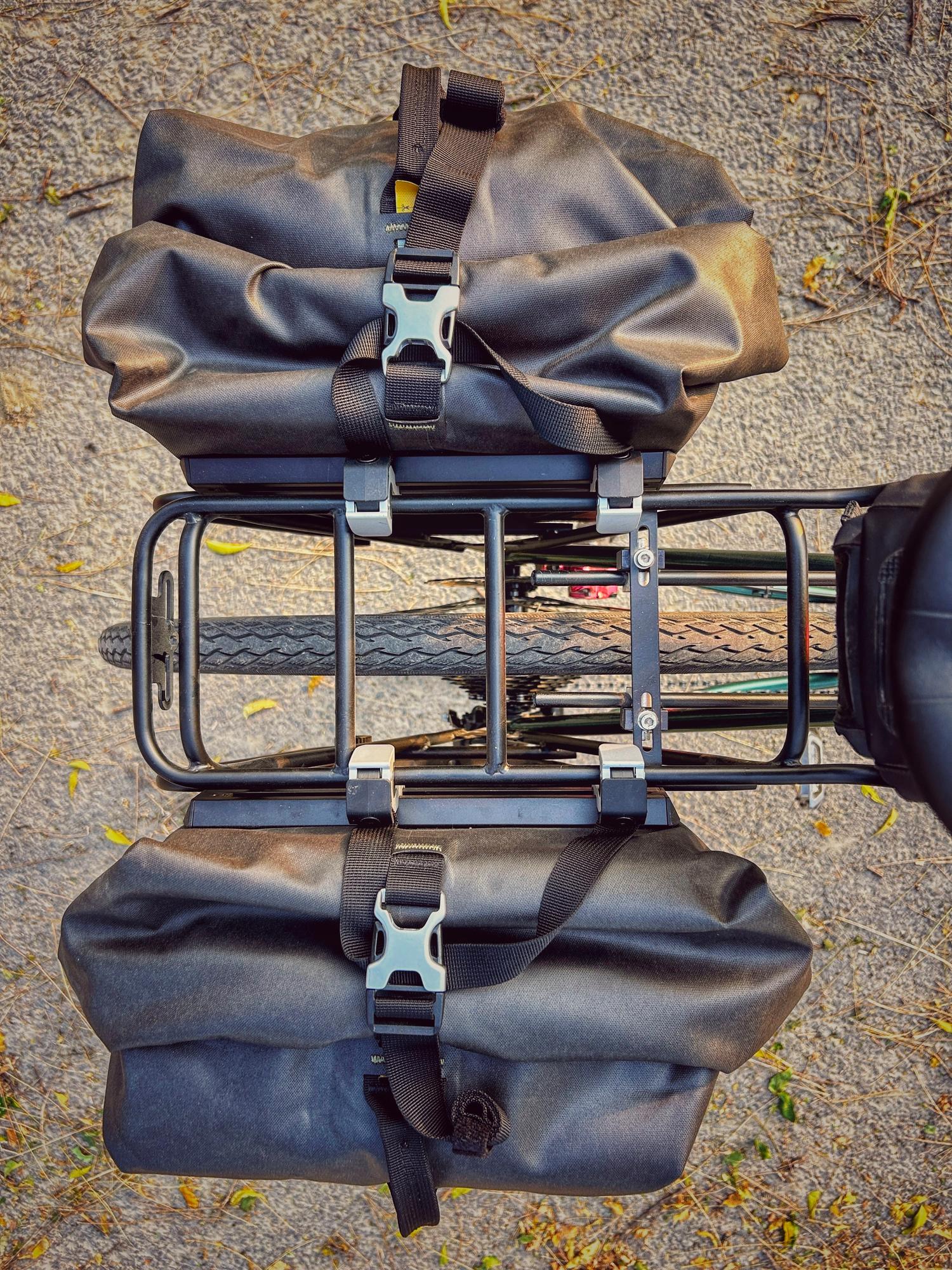 Top-down view of the panniers