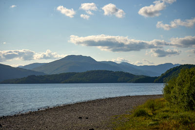 A peaceful beauty of Loch Lomond in a sunny day