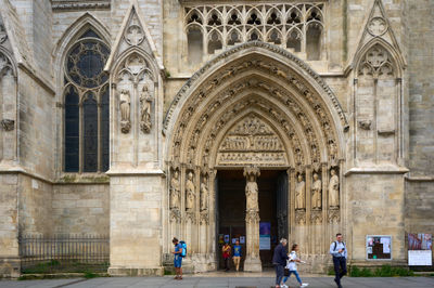 Bordeaux, France, 05.23.2023 Entrance Arch of the Cathedral of St Andrew in Bordeaux (Cathédrale Saint-André)