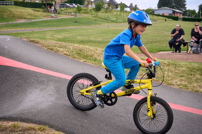 Lucas on a bike track