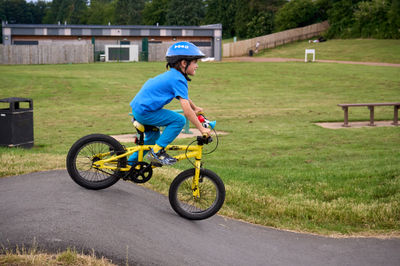 Lucas on a bike track