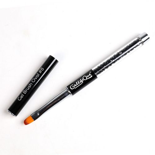 Oval shaped nail brush for sculpting with UV/LED gel systems. Suitable for nail extensions and overlays with nail tips or nail forms. OVAL SCULPTING GEL BRUSH