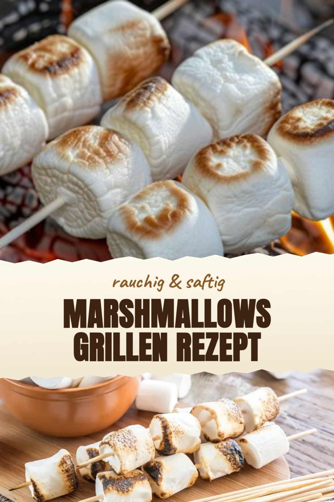 Marshmallows grillen Rezept – Goldbraun gegrillte Marshmallows mit Schokolade und Keks