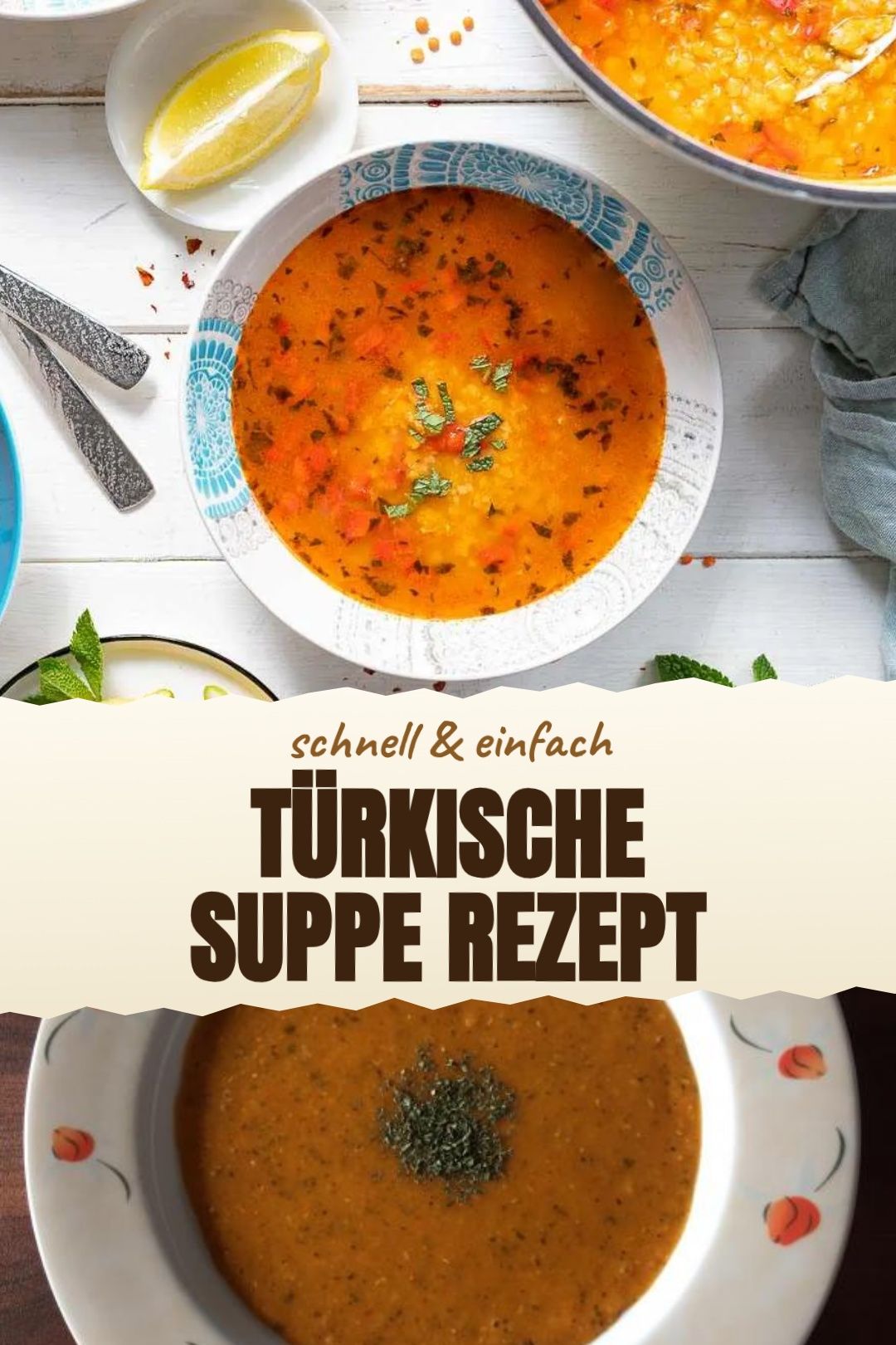 Türkische Suppe Rezept – Türkische rote Linsensuppe mit Kreuzkümmel und Zitrone