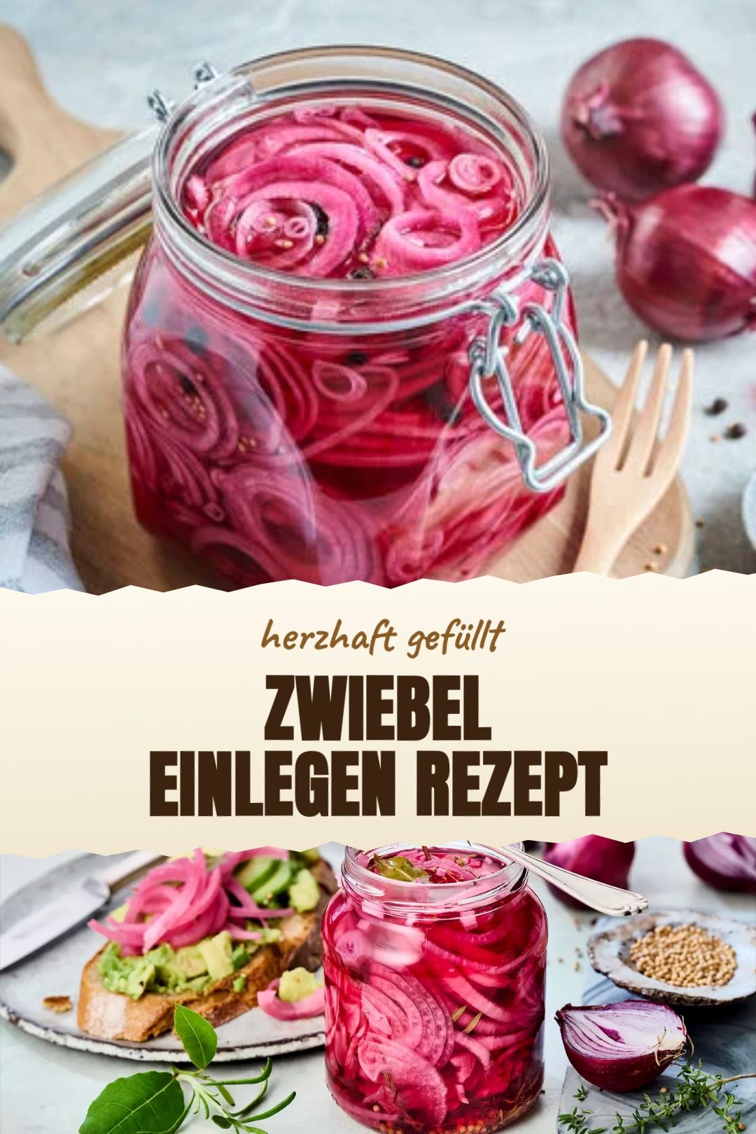 Zwiebel einlegen Rezept – Schnell eingelegte rote Zwiebeln in mildem Essigsud