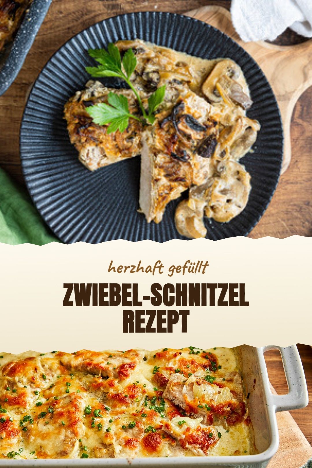 Zwiebel-Schnitzel Rezept – Zwiebel-Schnitzel aus dem Ofen mit cremiger Sauce