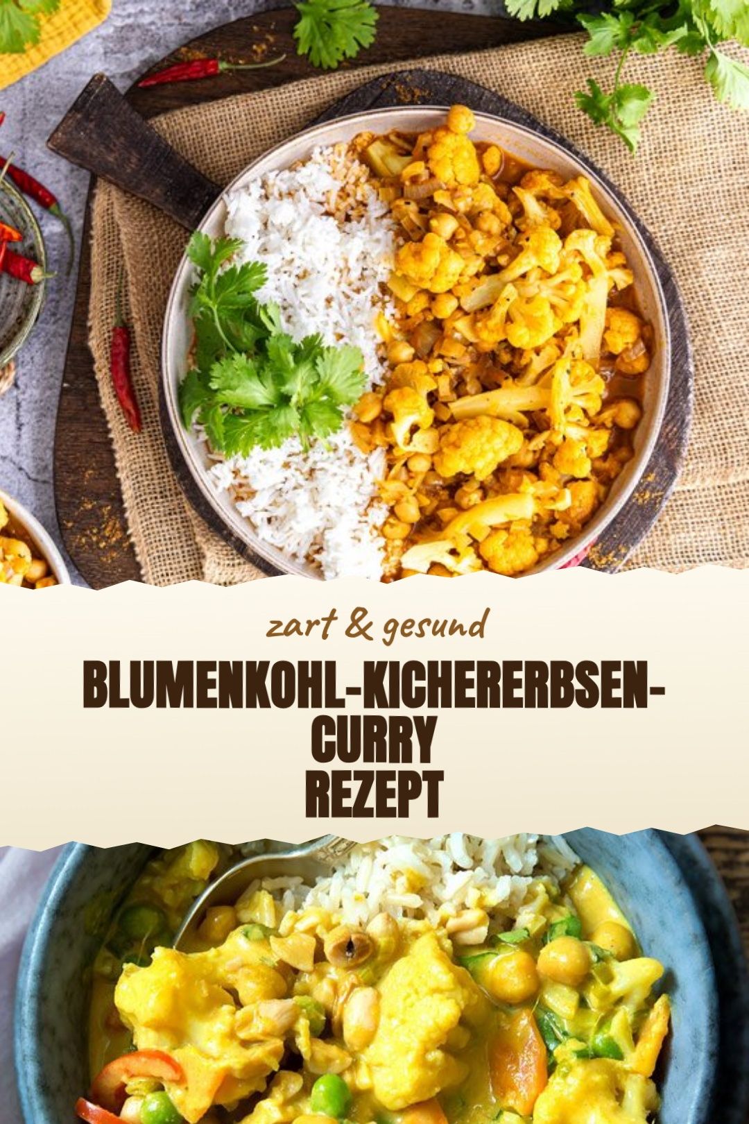Blumenkohl-Kichererbsen-Curry Rezept fertig zubereitet