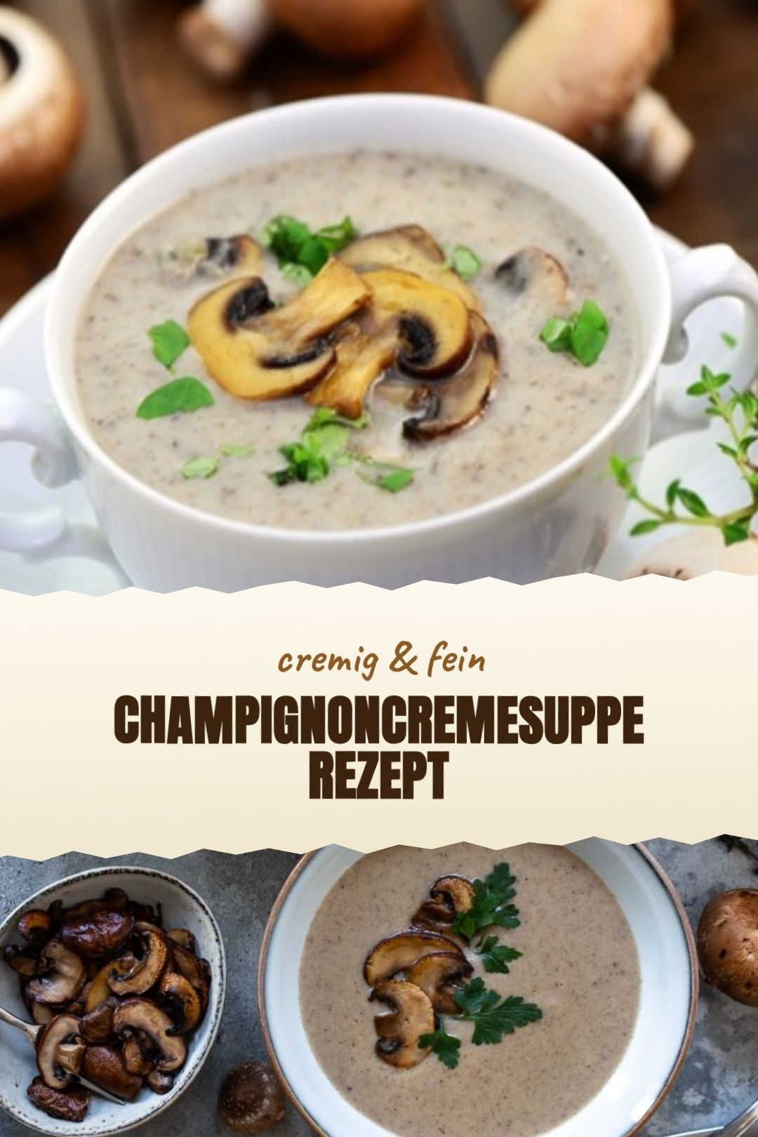 Champignoncremesuppe Rezept fertig zubereitet